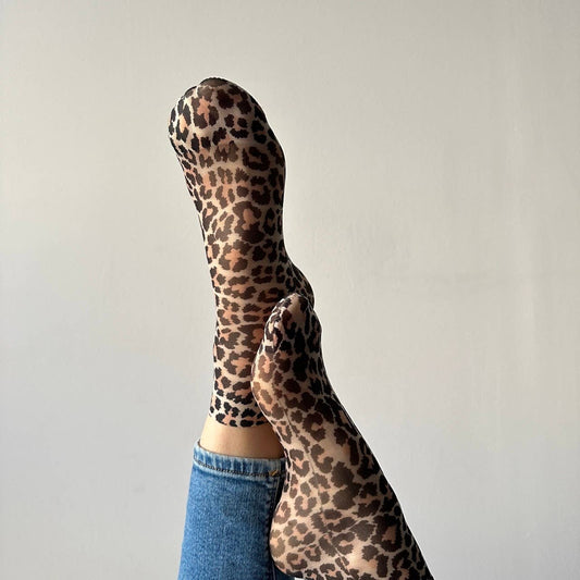 Jane – Strumpor med leopardmönster