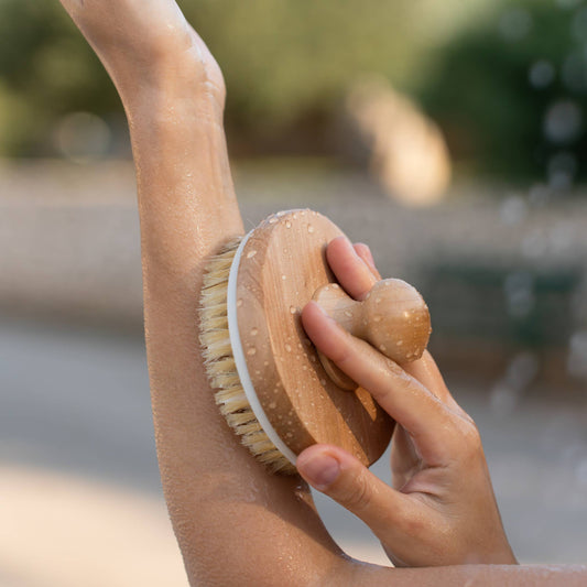 Badborste med massageknoppar