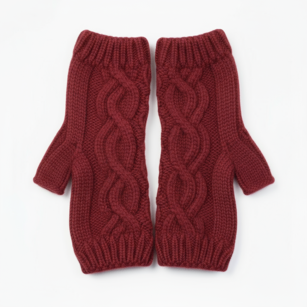 Handledsvärmare stickade i supermjuk ullblandning