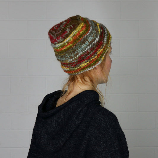 Stickad ullmössa - peace & love