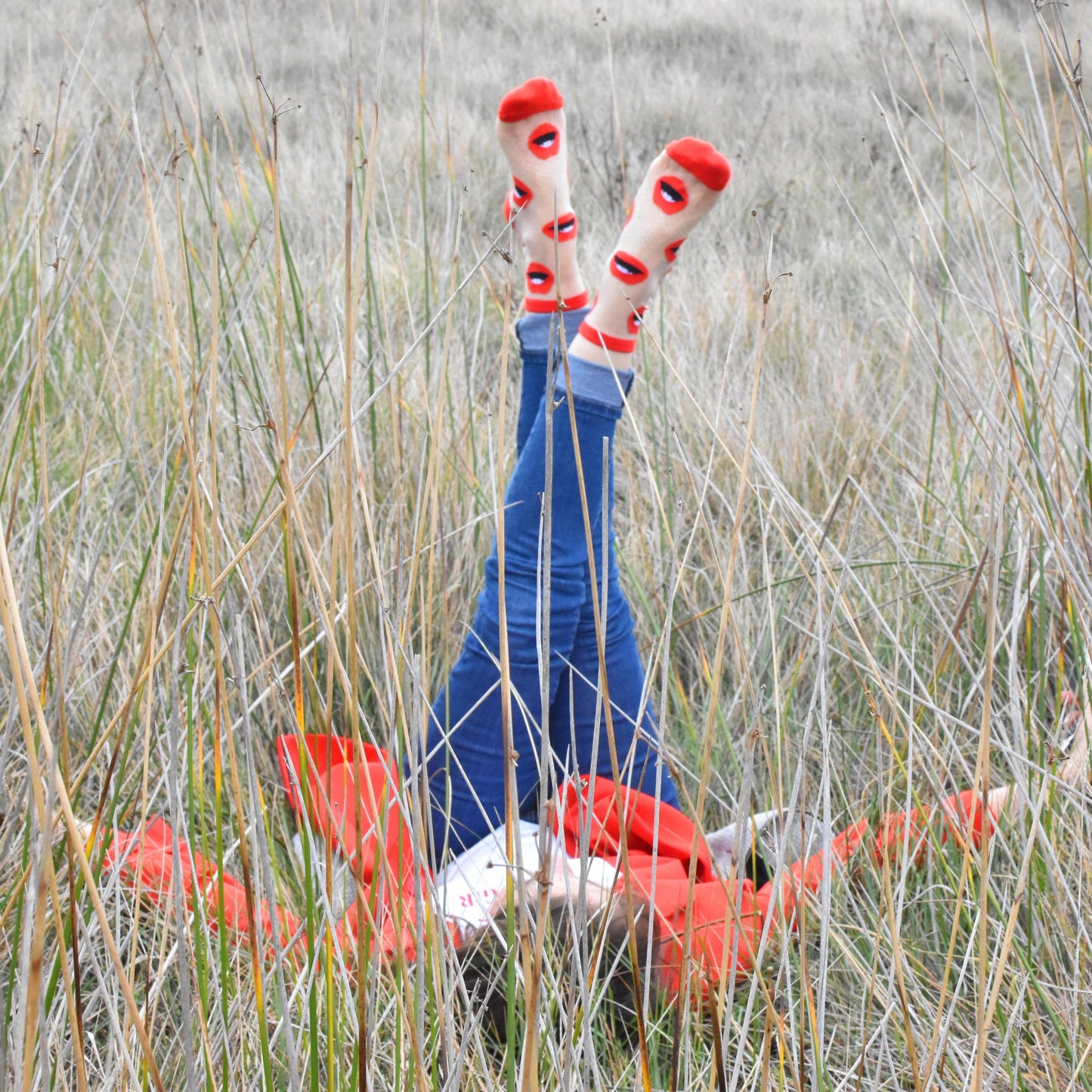 Sockette - Strumpor med röda läppar